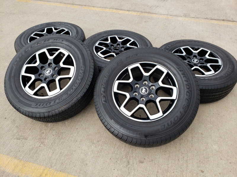 18" Ford Bronco wheels rims tires black 95213 Ranger tires BRIDGESTONE DUELER HT Texas Truck Tire