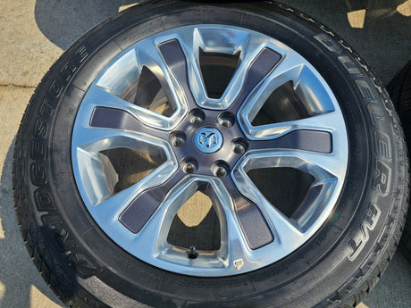 20" Dodge Ram 1500 OEM Laramie Long Horn 2678 2682 wheels rims 2024 2025 NEW Texas Truck Tire