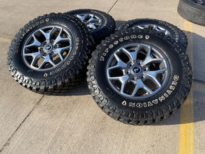 17" Ford Bronco wheels rims SASQUATCH 95229 10387 Ranger NEW FIRESTONE M/T Texas Truck Tire