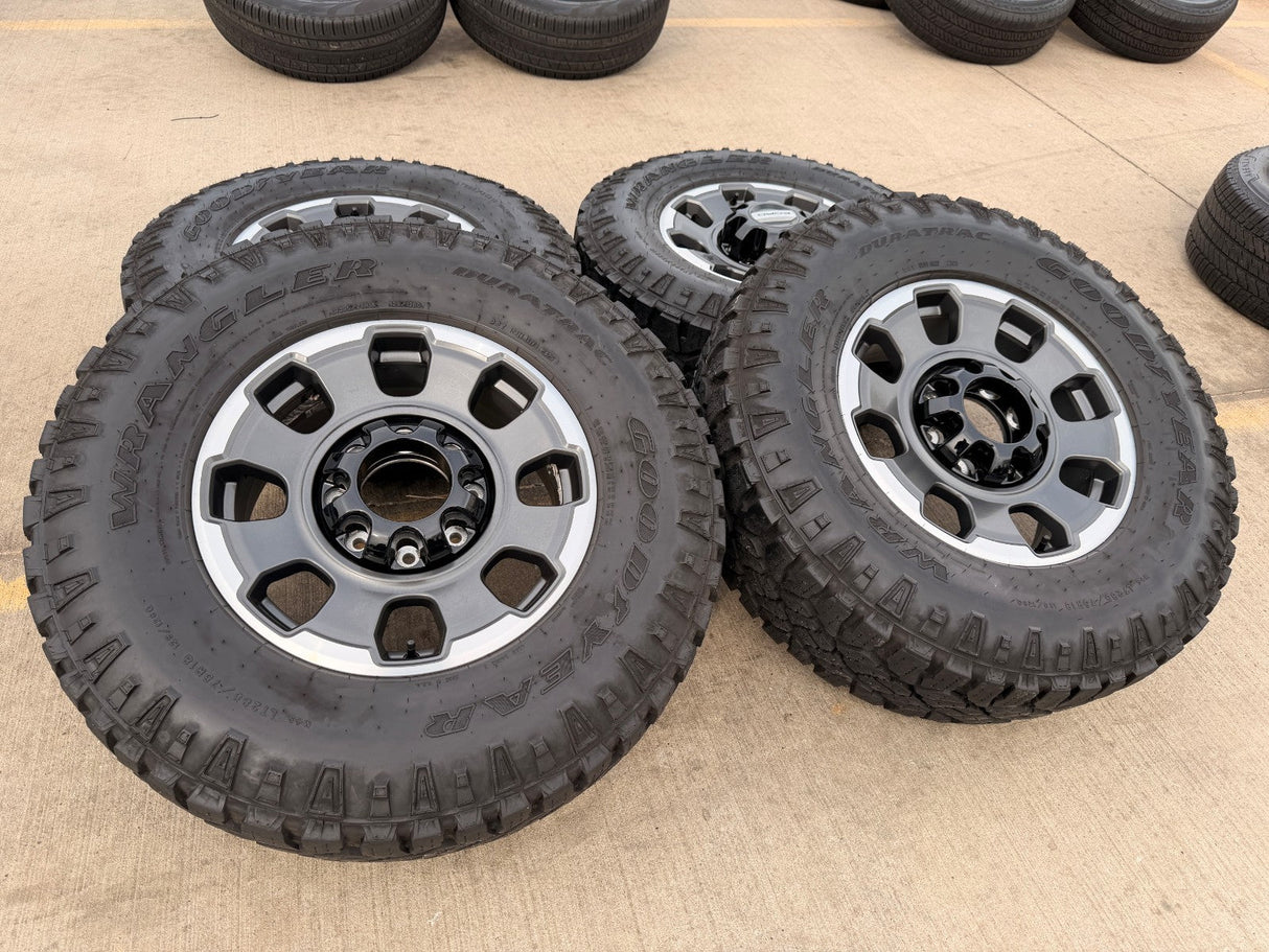 18" Ford F-250 F-350 OEM TREMOR rims wheels 10482 tires 35" DURATRAC A/T Texas Truck Tire