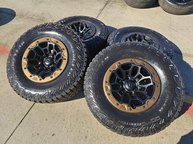 18" Dodge Ram 1500 TRX Beadlock OEM bronze RHO wheels rims 2735 tires NEW 35" Texas Truck Tire