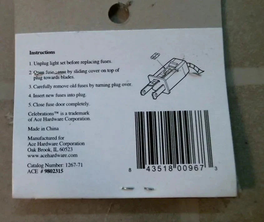Celebrations 6pk. 3-Amp Replacement Fuses TekShack