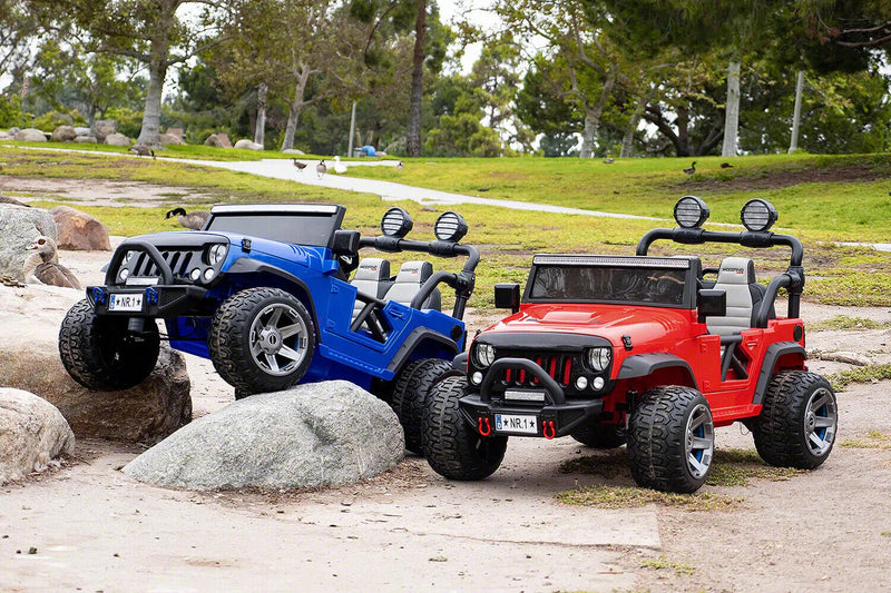 12V CHILDREN'S RIDE-ON JEEP TRUCK CAR, DUAL POWERFUL MOTORS, TWO SEAT CAPACITY, HIGH-GRIP TYRES, LED LIGHTS & REMOTE CONTROL