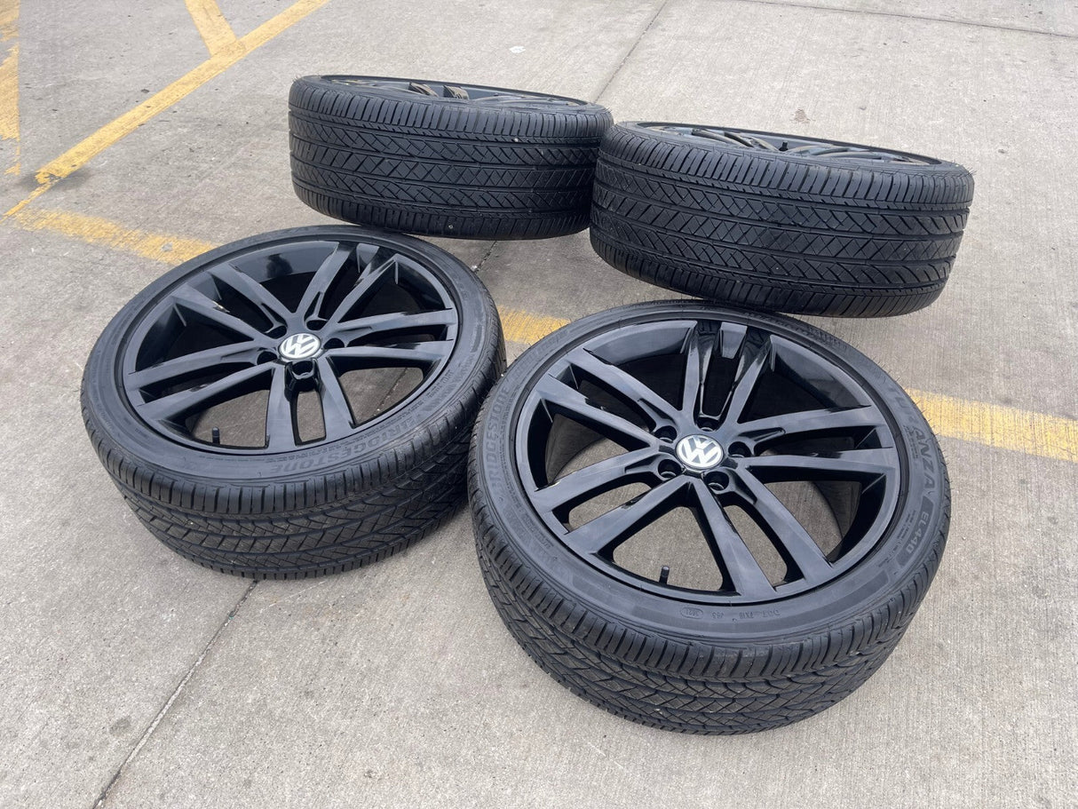 19" VW Passat Golf GTI Jetta OEM Salvador black wheels rims 70002 tires Texas Truck Tire