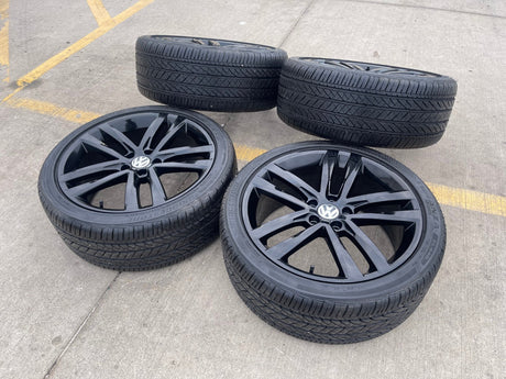 19" VW Passat Golf GTI Jetta OEM Salvador black wheels rims 70002 tires Texas Truck Tire