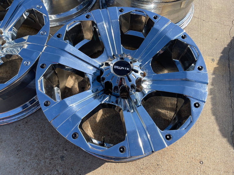 22x9.5 Ballistic Outlaw Chevy Dodge Ram 2500 3500 wheels rims 8x165 8x6.5 Texas Truck Tire