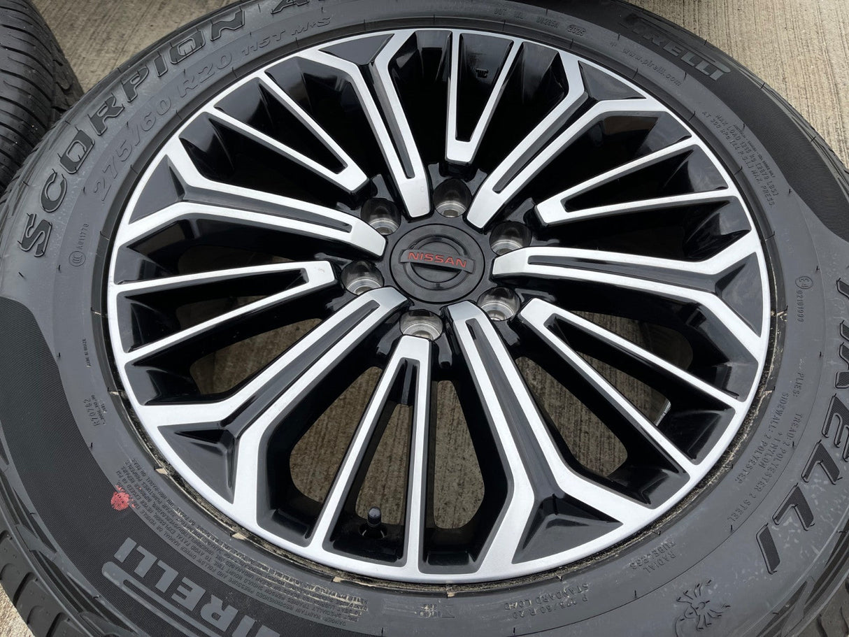 20" Nissan Titan PRO-4X Armada OEM wheels rims tires black 2024 2025 2026 NEW Texas Truck Tire