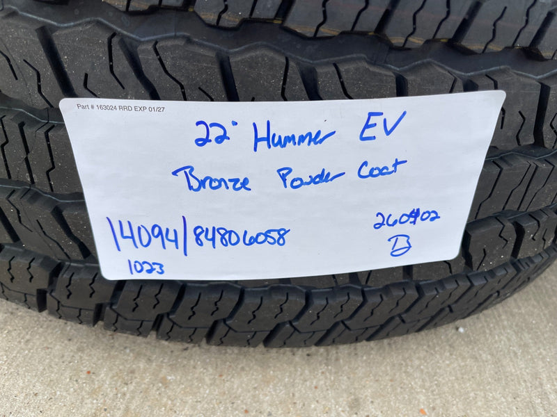 22" Hummer EV HEV 2500 OEM 8x165 14094 wheels rims 2024 2025 2026 2027 NEW Texas Truck Tire