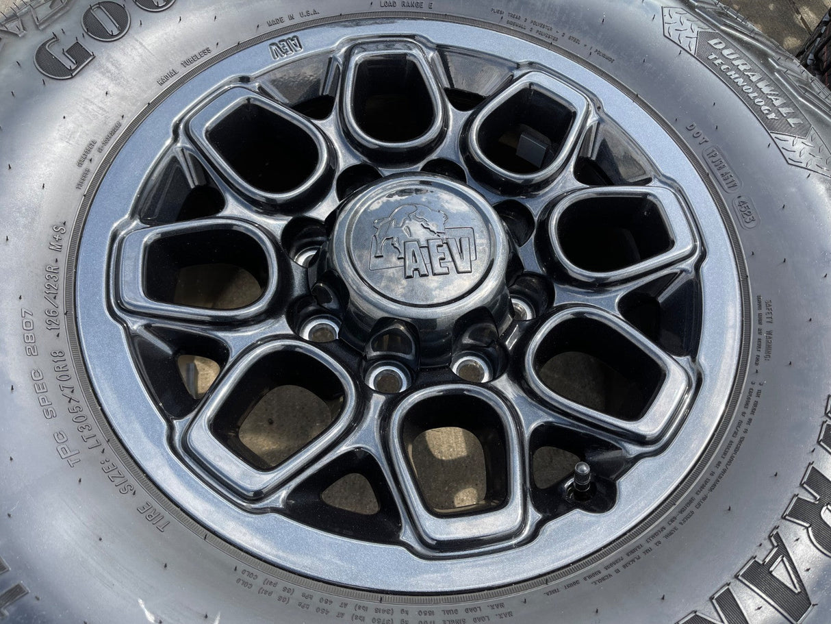 18" AEV Chevy BISON Trail Boss ZR2 2500 OEM wheels rims GMC Sierra GOODYEAR 35" Texas Truck Tire