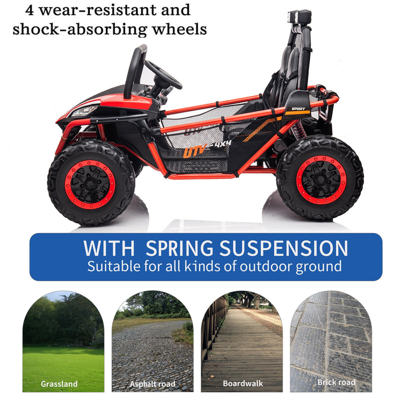 24V Kids 2-Seater Electric Ride-On UTV Truck with 4WD and 320W Motor, Remote Control