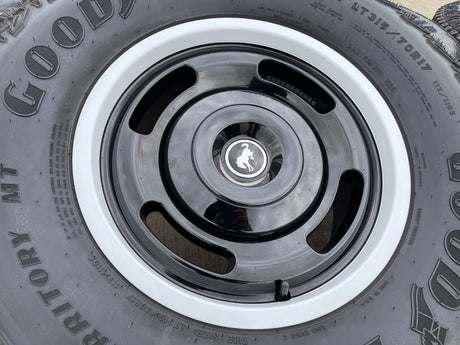 17" Ford Bronco HERITAGE Edition wheels rims white GOODYEAR 35" DISCOUNTED Texas Truck Tire