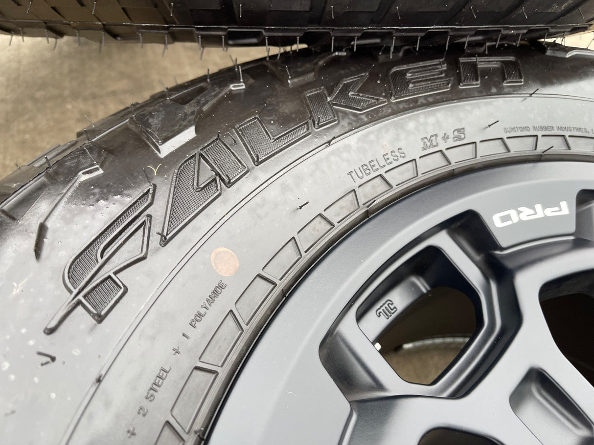 18" Toyota Tundra TRD BBS FORGED OEM black 95458 wheels rims Sequoia FALKEN A/T3 Texas Truck Tire