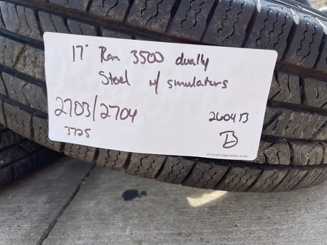 17" Dodge Ram 3500 Dually 8x200 wheels rims 2703 2704 OEM 2024 2025 2026 Texas Truck Tire