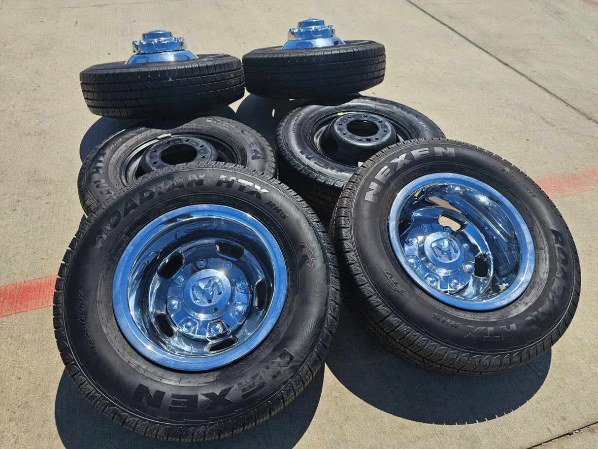 17" Dodge Ram 3500 Dually Laramie 8x200 wheels rims 2703 2704 OEM 2024 2025 NEW Texas Truck Tire