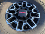 18" GMC Sierra AT4X Chevy Trail Boss 2500 OEM 14136 wheels rims GOODYEAR 35" Texas Truck Tire