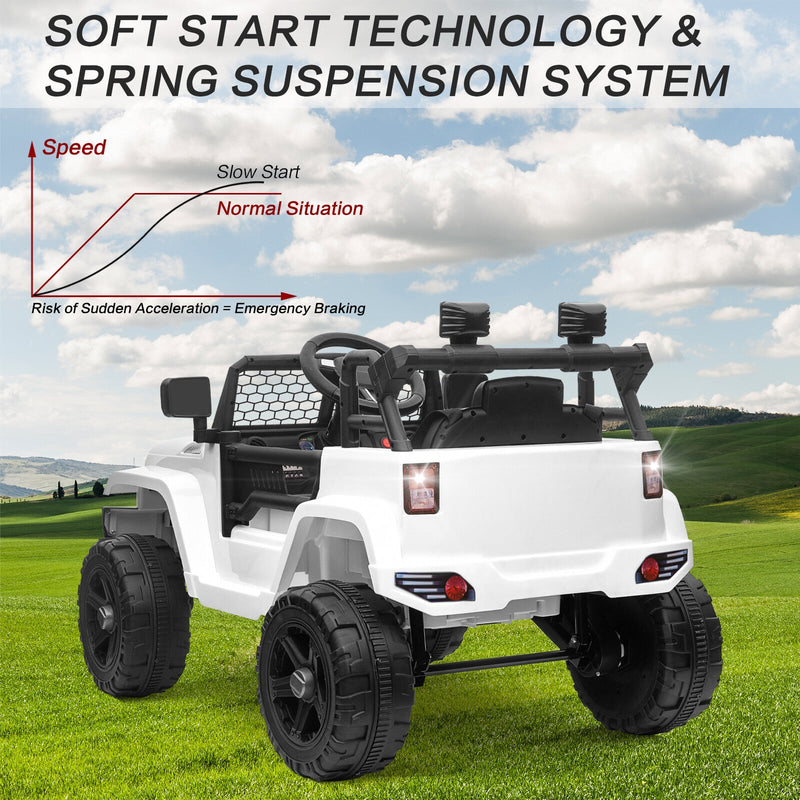 12V Kids Ride-On Truck with Remote Control, Power Wheels, and LED Lights