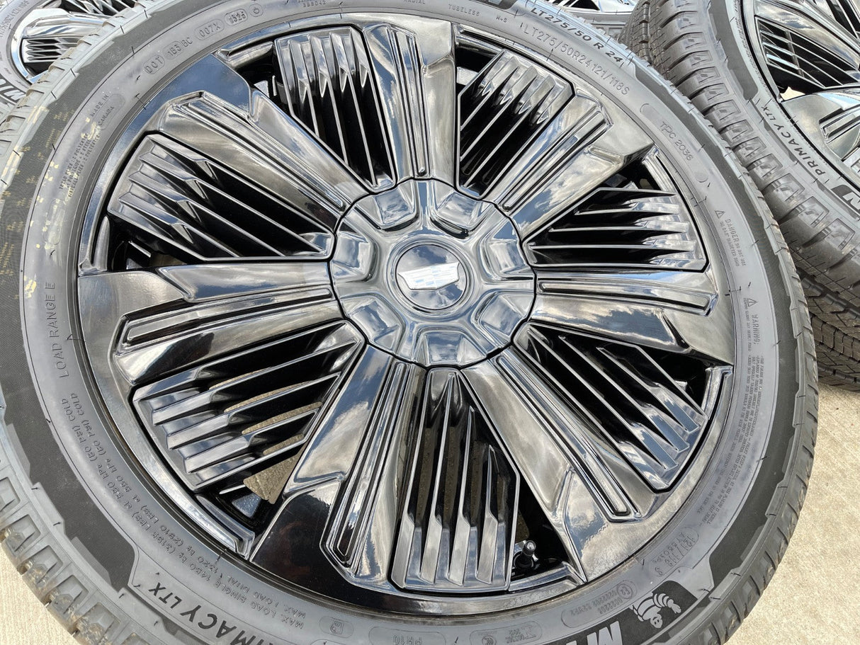 24" Cadillac Escalade IQ DEEP SPACE EV OEM wheels rims Hummer 2500 2025 2026 NEW Texas Truck Tire