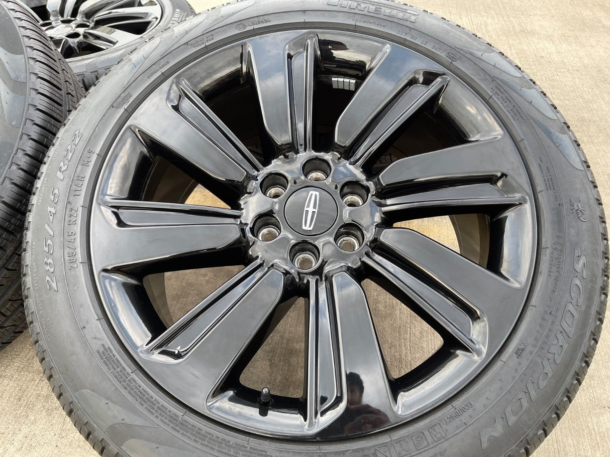 22" Lincoln Navigator OEM rims wheels Black Label 95384 10496 2022 2023 2025 NEW Texas Truck Tire