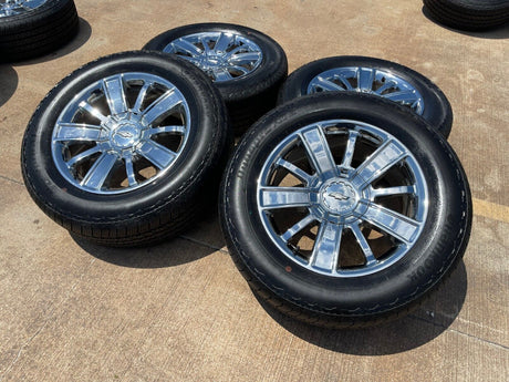 20" Chevy Silverado Tahoe OEM wheels rims 5653 CHROME 2016 2017 2018 2019 2020 Texas Truck Tire