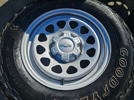 17" Chevy Colorado OEM wheels rims Silverado 8130 Canyon 2025 2026 NEW GOODYEAR Texas Truck Tire