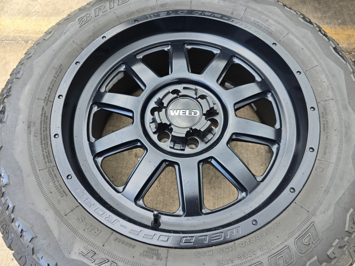 20x9 Weld Off-Road Stealth W168 Silverado Ford F-150 RAM wheels rims 6x139 6x135 Texas Truck Tire