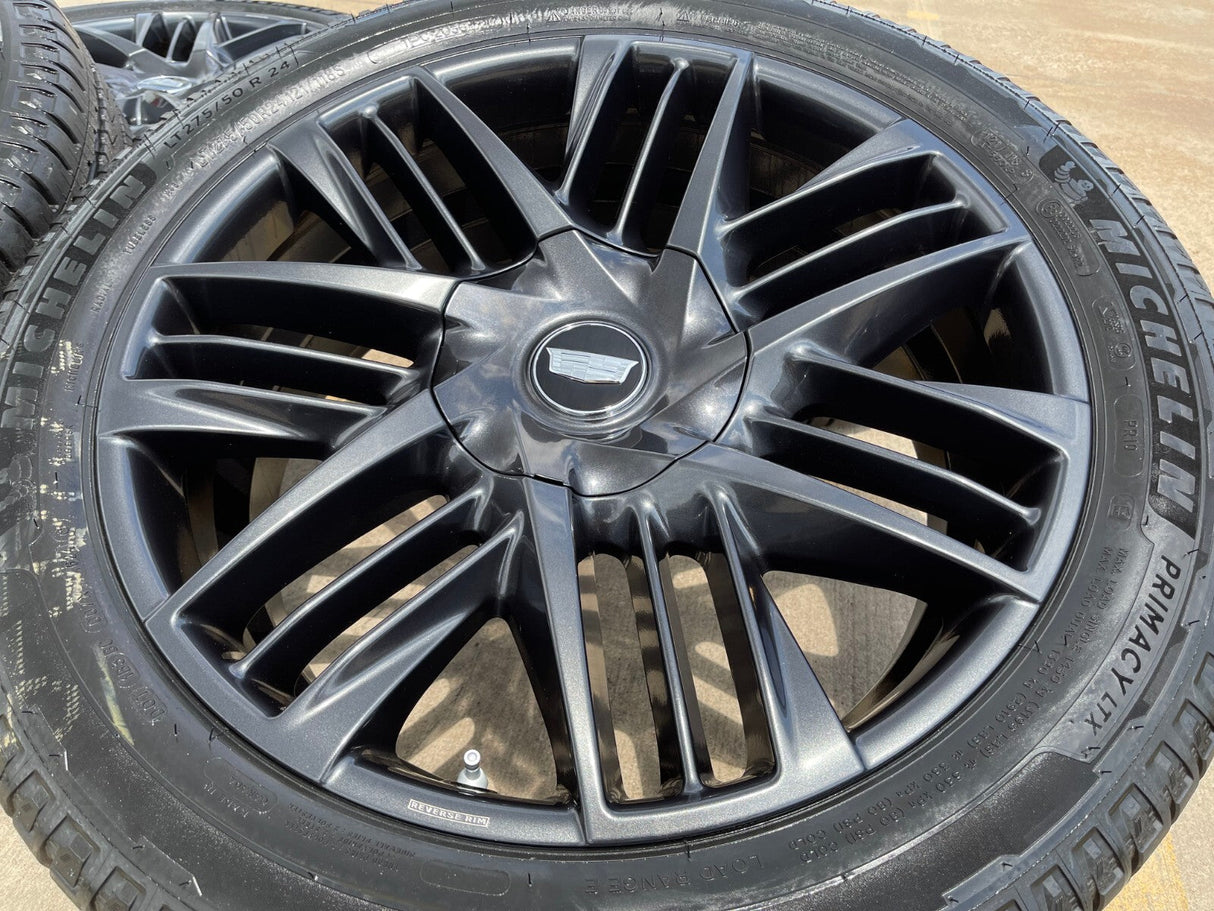 24" Cadillac Escalade IQ DEEP SPACE EV OEM wheels rims Hummer 2500 2025 2026 NEW Texas Truck Tire