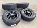 20" Ford F-250 F-350 OEM black Lariat wheels rims 10299 10484 tires NICE SET Texas Truck Tire