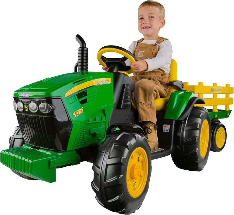 John Deere Ground Force Tractor and Trailer Set