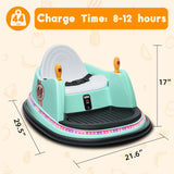 6V Kids Ride-On Bumper Car with Remote Control, 360° Spin and Flashing Lights for Toddlers