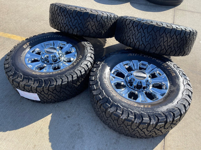 18" Ford F-250 F-350 OEM rims wheels 10097 CHROME tires BFG KO3 A/T Texas Truck Tire