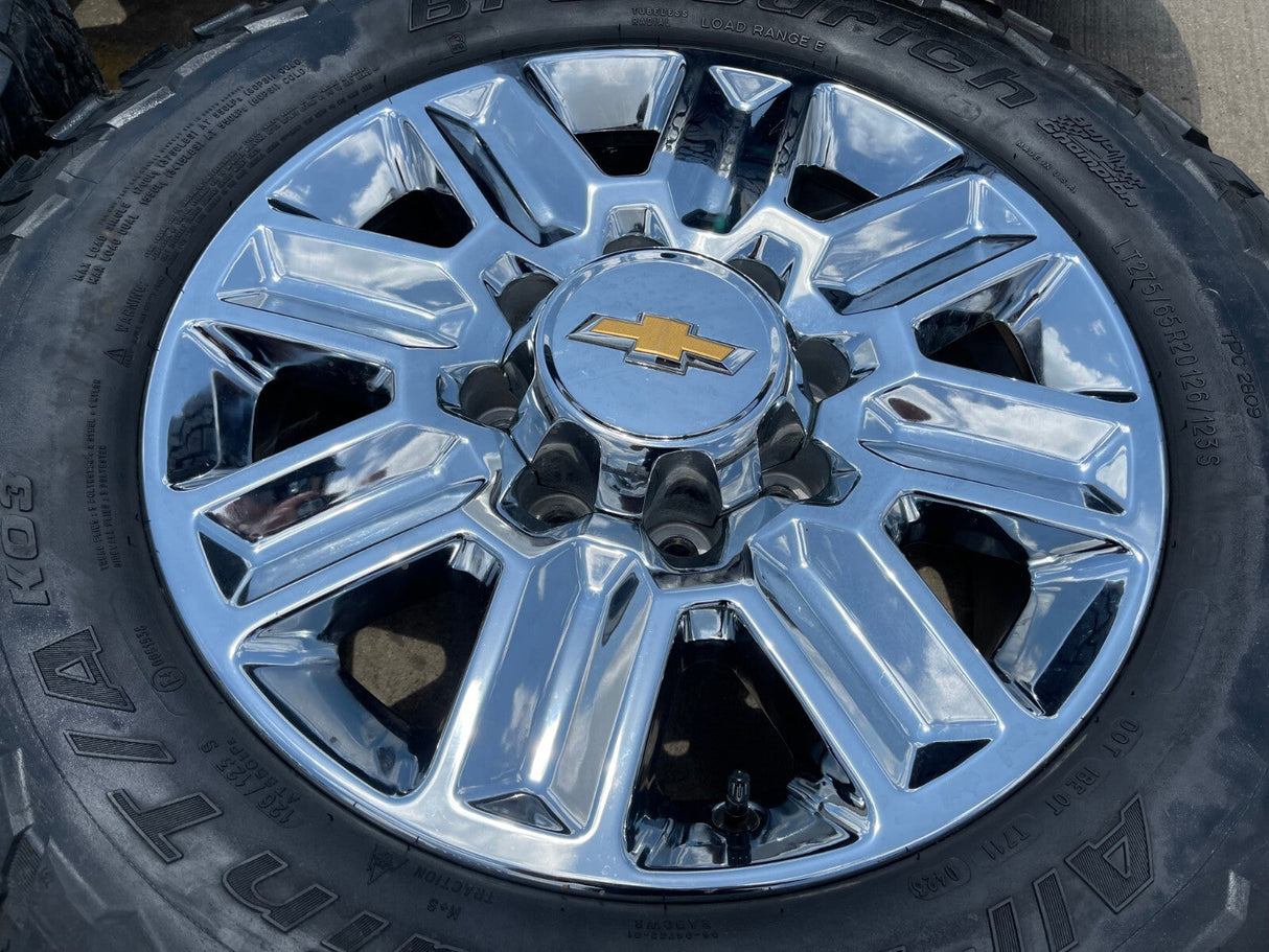 20" Chevy Silverado High Country LTZ 2500 3500 OEM 14124 wheels rims BFG KO3 A/T Texas Truck Tire