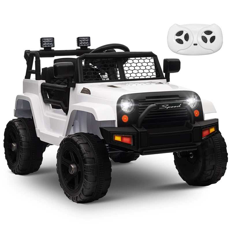 12V Kids Ride-On Truck with Remote Control, Power Wheels, and LED Lights