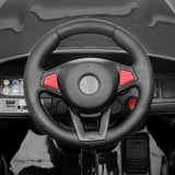 Electric Ride-On Car for Kids with Remote Control and LED Lights - Black