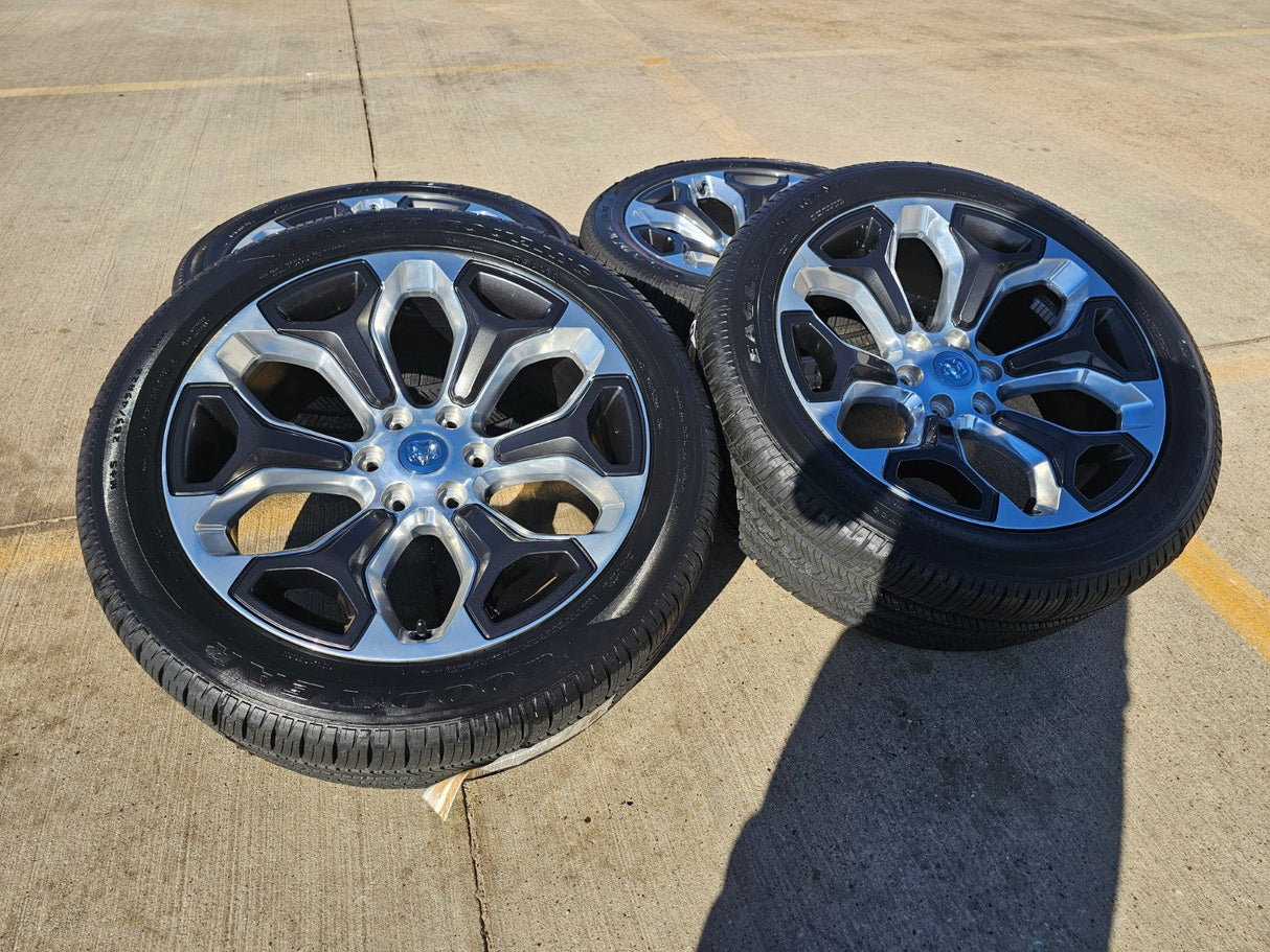 22" Dodge Ram 1500 OEM Laramie rims wheels tires 2685 GOODYEAR NEW Texas Truck Tire