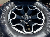 18" Dodge Ram 1500 TRX RHO Black OEM 66002 wheels rims TERRITORY M/T 35" Texas Truck Tire