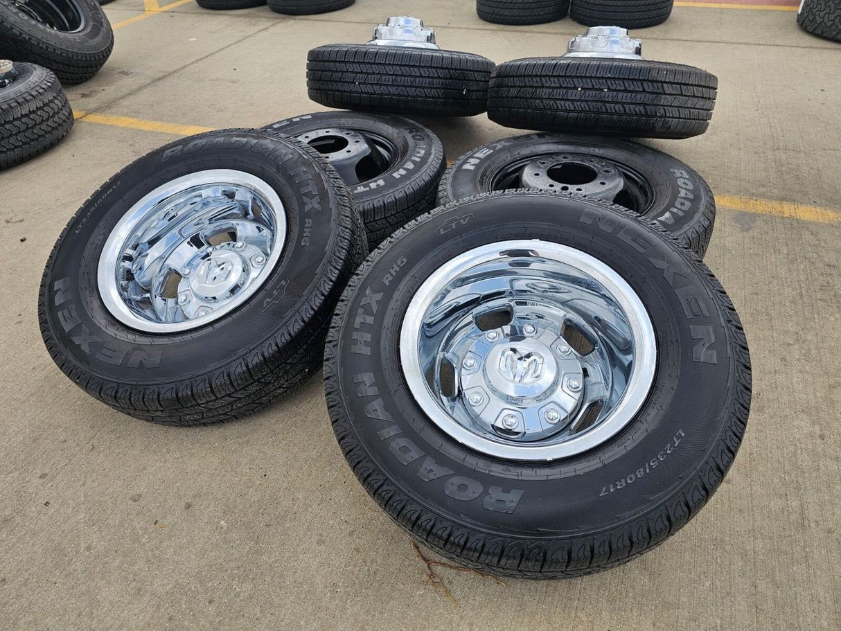 17" Dodge Ram 3500 Dually Laramie 8x200 wheels rims 2703 2704 OEM 2024 2025 Texas Truck Tire