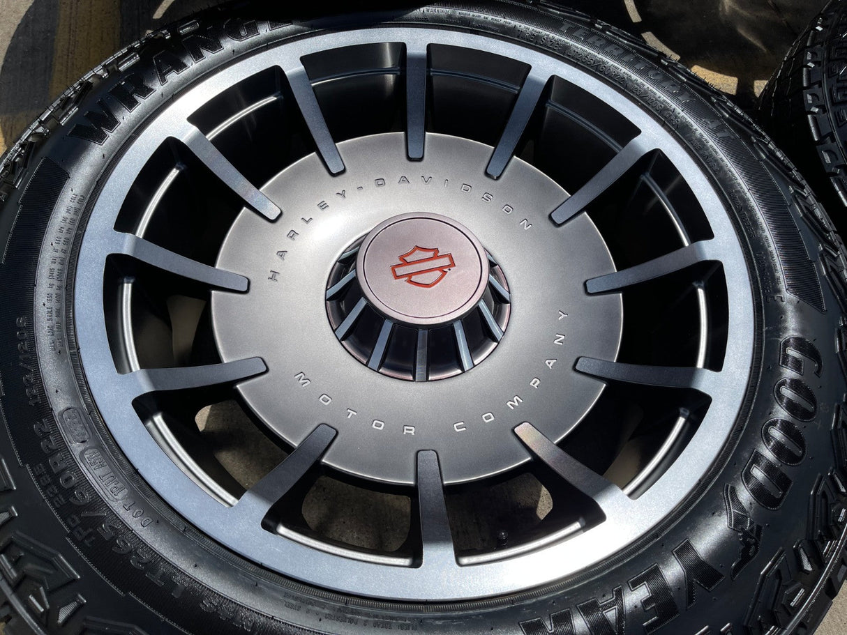 22" 22x10 Chevy Silverado Tahoe Suburban HARLEY DAVIDSON OEM wheels rims NEW 35" Texas Truck Tire