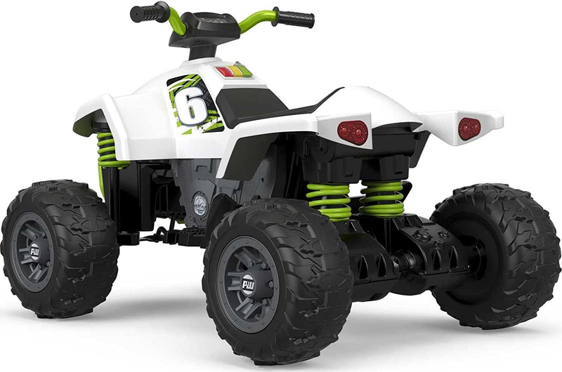 Power Wheels Racing ATV Electric Ride-On Toy with All-Terrain Traction