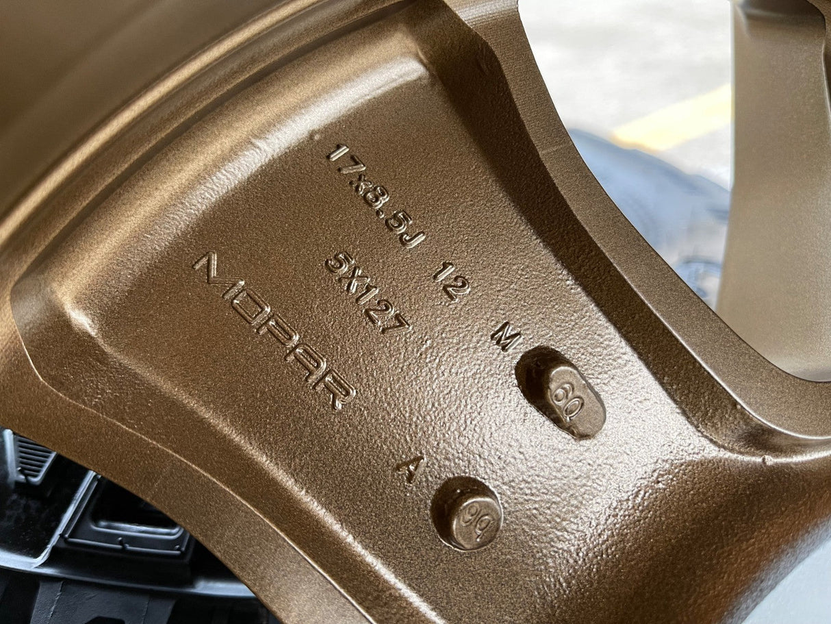 (5) 17" Jeep Wrangler Rubicon OEM 96226 wheels rims Gladiator BRONZE 2026 NEW Texas Truck Tire
