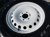 17" INEOS Grenadier OEM steel wheels rims WHITE tires 2024 2025 2026 NEW Texas Truck Tire