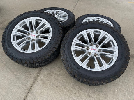 20" GMC Yukon Sierra Tahoe Silverado OEM 2120 14024 wheels rims BFG KO2 A/T 33" Texas Truck Tire