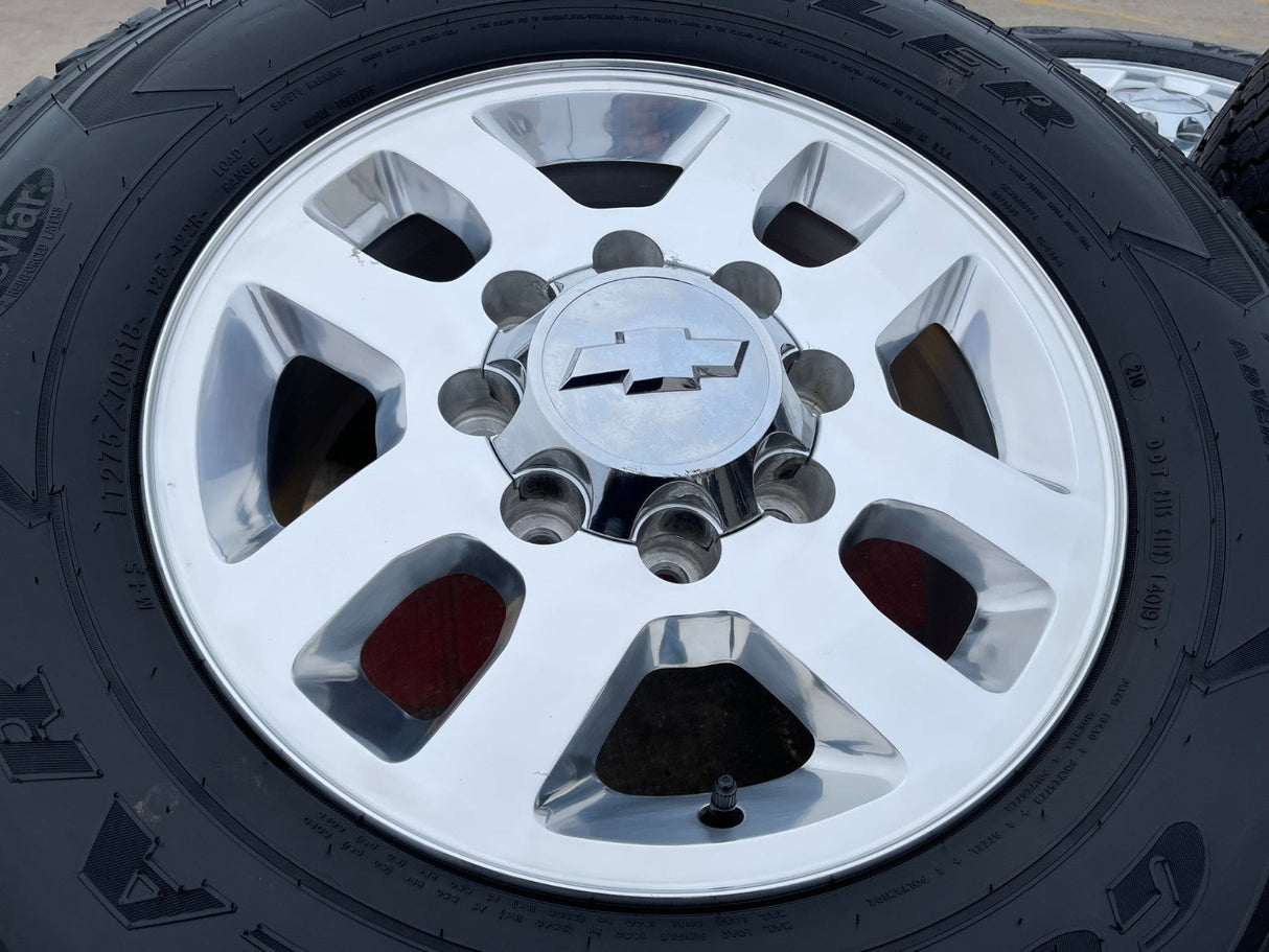 18" Chevy Silverado GMC Sierra 2500 3500 OEM 5502 wheels rims tires GOODYEAR Texas Truck Tire