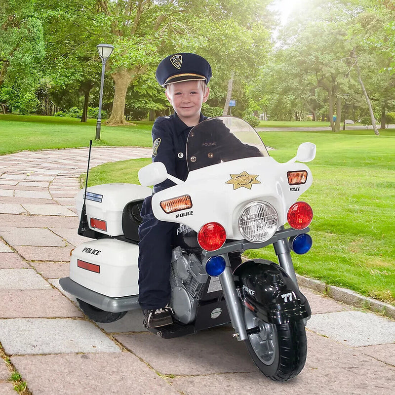 Children's Police Motorcycle Ride-On Toy Vehicle - Electric Motorbike for Boys and Girls 12V