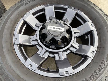 20" Ford F-250 F-350 OEM gray Lariat 10485 10296 wheels rims BRIDGESTONE A/T Texas Truck Tire