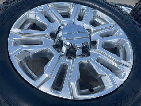 20" GMC Sierra Denali 2500 3500 OEM 5957 wheels rims 2024 2025 NEW BFG KO2 Texas Truck Tire