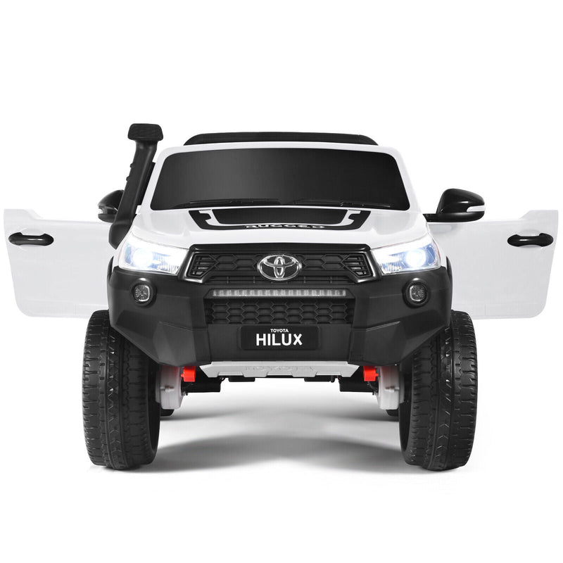 2-Seater 4WD Toyota Hilux Ride On Truck with Remote Control - Licensed, 12V, White