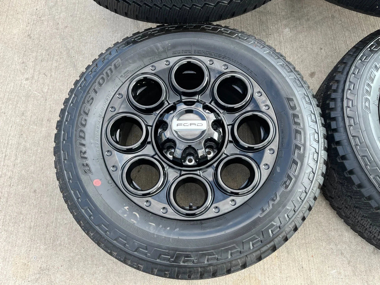 20" Ford F-250 F-350 OEM black TREMOR wheels rims 10484 10299 tires NEW Texas Truck Tire