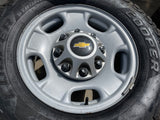 17" Chevy Silverado GMC Sierra 2500 OEM 8095 wheels rims COOPER DISCOVERER AT Texas Truck Tire