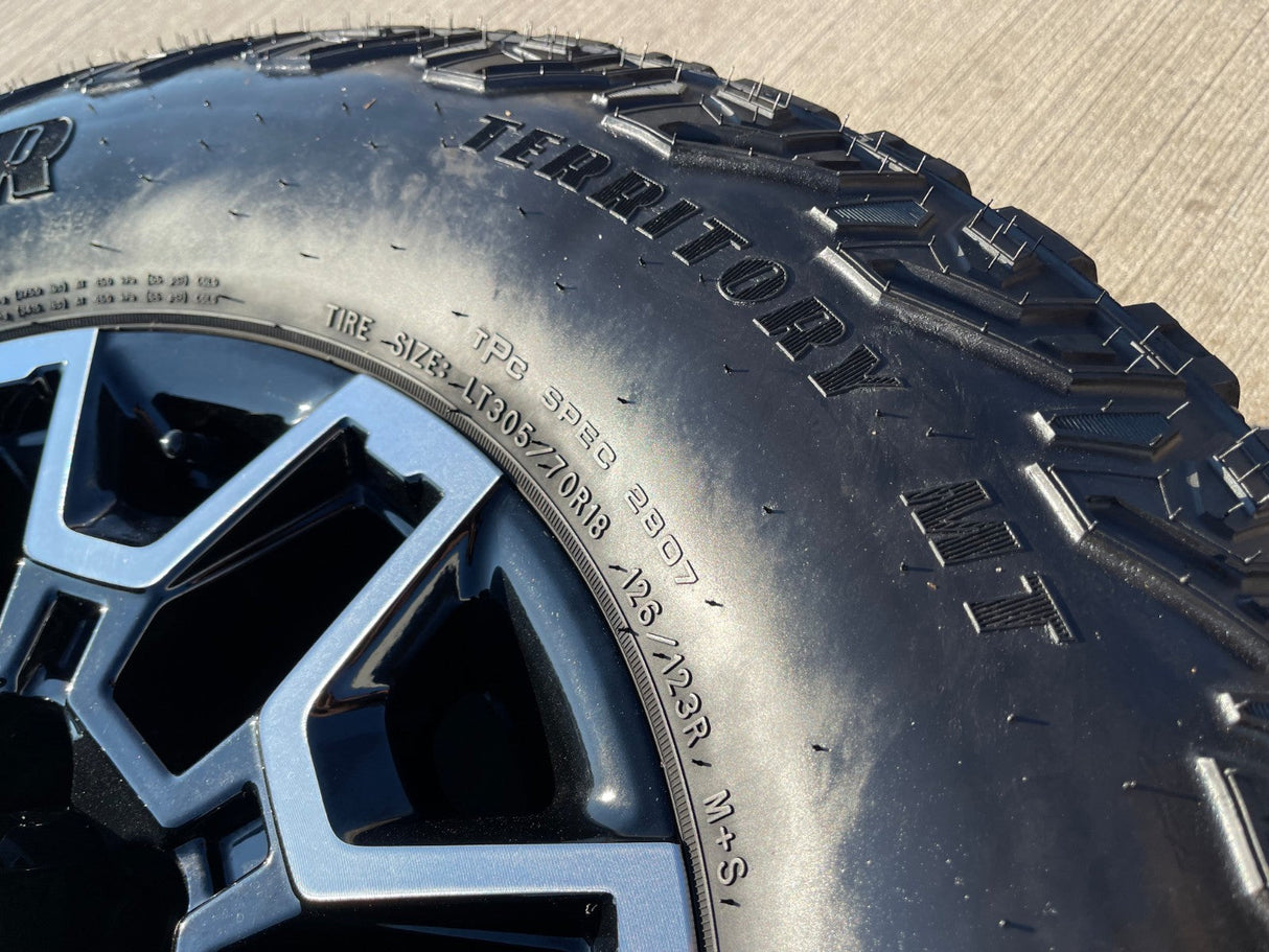18" GMC Sierra AT4X Chevy Trail Boss 2500 OEM 14136 wheels rims GOODYEAR 35" Texas Truck Tire