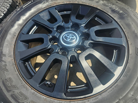 18" Toyota Land Cruiser OEM 95953 wheels rims BLACK Tundra Sequoia A/T NEW Texas Truck Tire